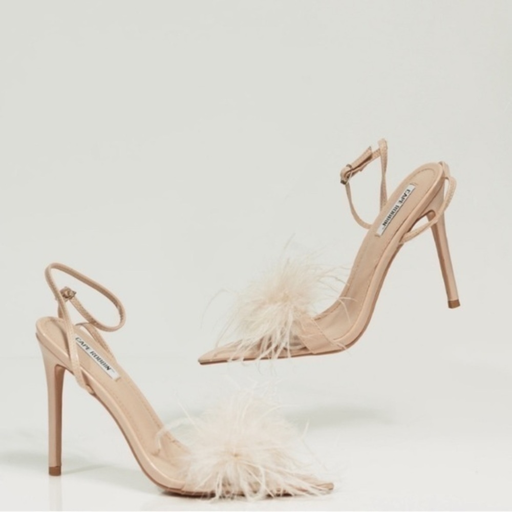 Cape Robbin feathered Women’s Peep Toe Feather Ankle Strap Sandals High …